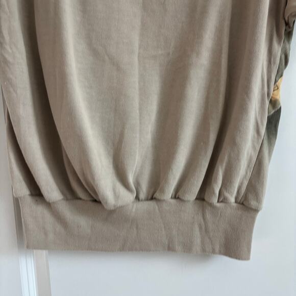 Vintage Maria Kim Women’s Cat Printed Sweater Top Sz L Artsy Tan Quirky - Picture 3 of 13